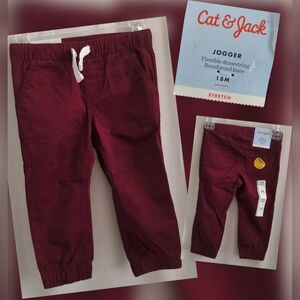Cat & Jack Burgundy Jogger Pants for Kids Size 18m (Nwts)